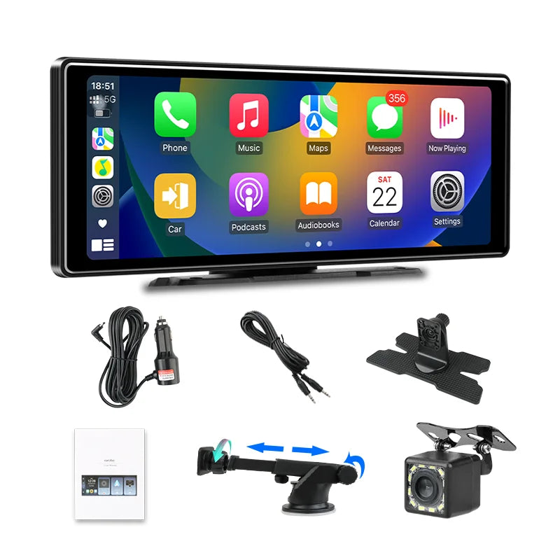 Develuck Universal 10.26'' Android Auto Carplay Screen Car Radio Multimedia Video Player Portable MP5 Intelligent System WIFI BT