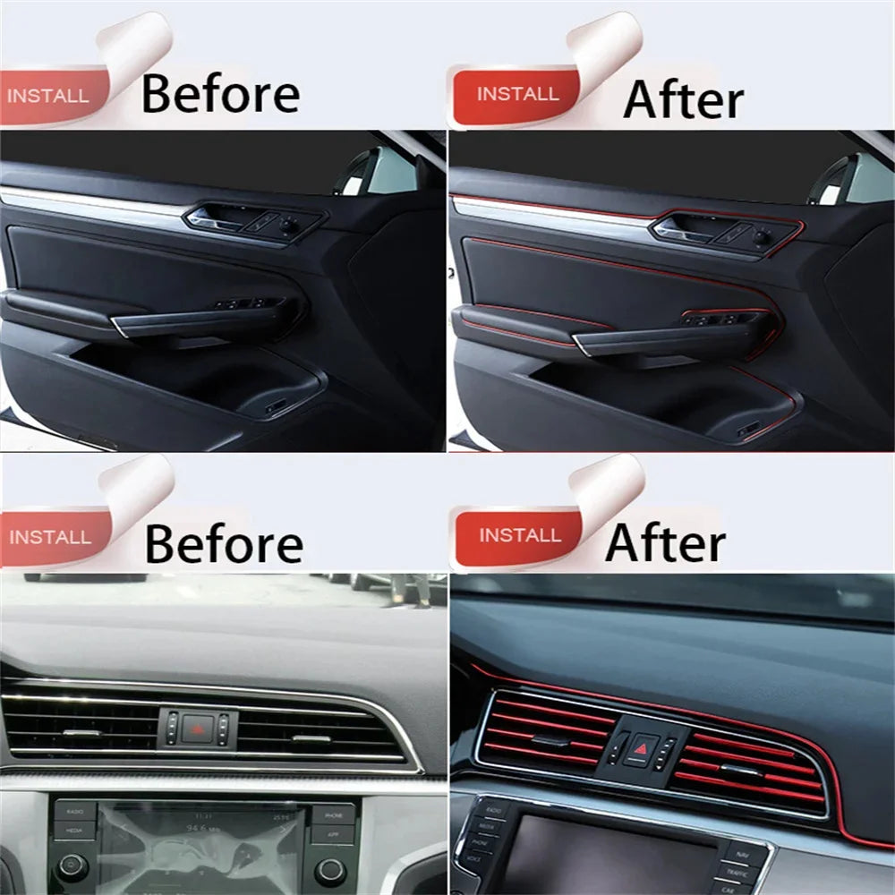 Universal Car Moulding Decoration Flexible Strips 5M/3M Interior Auto Mouldings Car Cover Trim Dashboard Door Car-styling