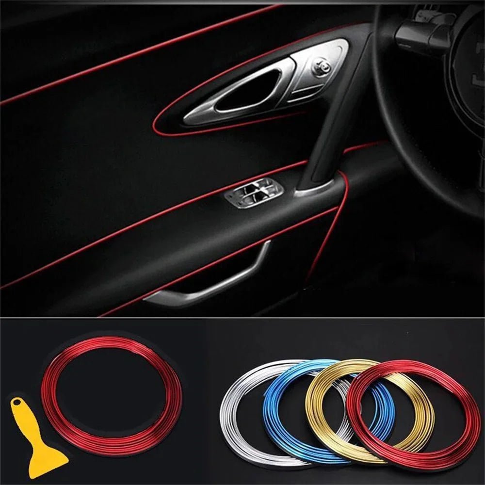 Universal Car Moulding Decoration Flexible Strips 5M/3M Interior Auto Mouldings Car Cover Trim Dashboard Door Car-styling