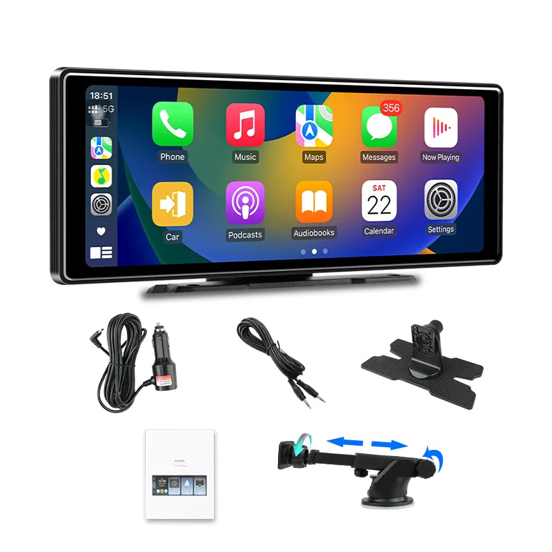 Develuck Universal 10.26'' Android Auto Carplay Screen Car Radio Multimedia Video Player Portable MP5 Intelligent System WIFI BT