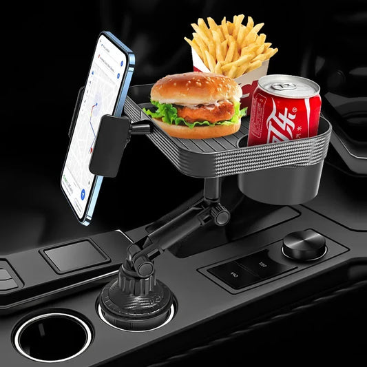 Cup Holder Expander for Car, Truck Detachable 360 Rotatable Tray Table Food Tray Cup Holder Expander