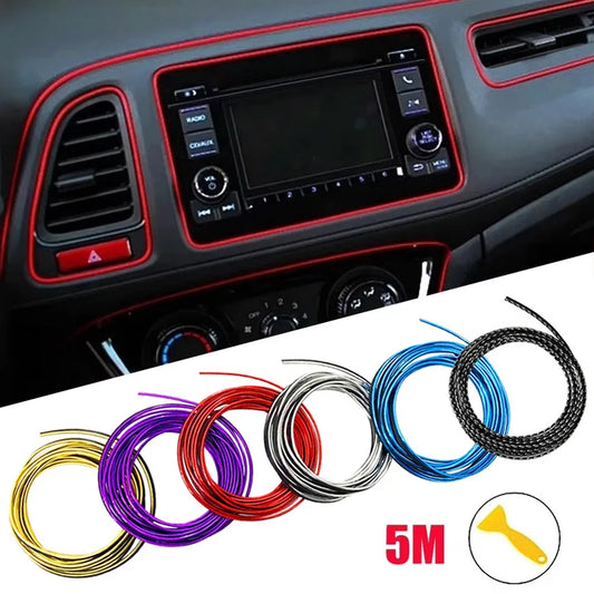 Universal Car Moulding Decoration Flexible Strips 5M/3M Interior Auto Mouldings Car Cover Trim Dashboard Door Car-styling